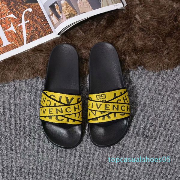 

men women sandals designer shoes luxury slide summer fashion wide flat slippery sandals slipper flip flop with box 5 style 35-45 t05, Black