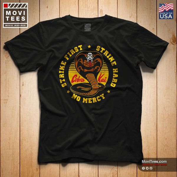 

2019 new fashion men's t-shirts short sleeve cobra kai t-shirt inspired by the 1984 movie the karate kid t shirt