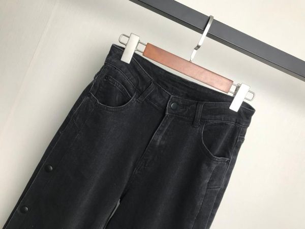 

2020 ladies fashion loose casual rivet jeans 0825, Blue