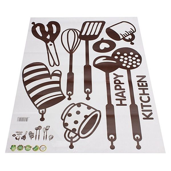 

creative kitchen cooking utensil spatula vinyl removable wall decor paster