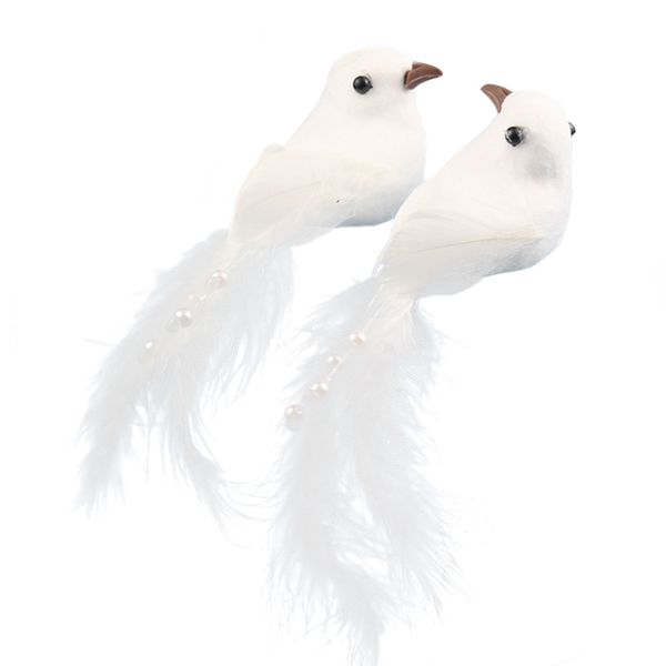 

2pcs home craft wedding ornament party decorative fake birds artificial feather