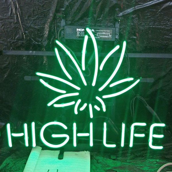 

high life neon sign light custom outdoor bar club display entertainment decoration neon lamp light with metal frame backing