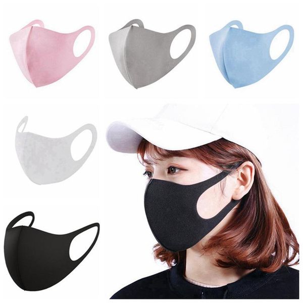 

US STOCK 100pcs Fashion Anti Dust Face Mouth Cover PM2.5 Mask Respirator Dustproof Anti-bacterial Washable Reusable Ice Silk Cotton