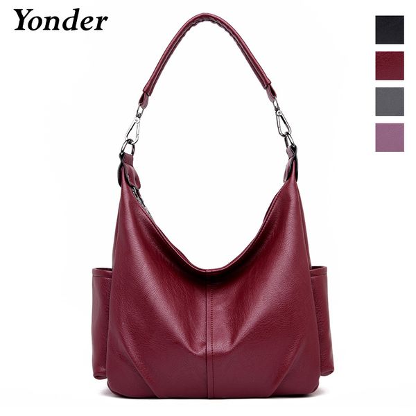 

soft casual tote hand bags ladies china leather handbags women's shoulder bag female large messenger bag women wine/gray/black