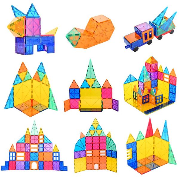 

120 pcs big size magnetic designer construction set model & building toy plastic magnetic blocks educational toys for kids gift