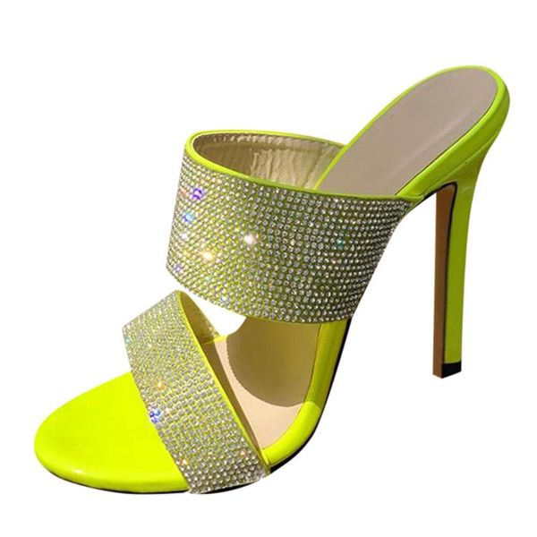 

высокий каблук тапочки женщины rhinestone wedge обувь для женщин лето тапочки новые побрякушки на высоких каблуках обувь для летней моды, Black