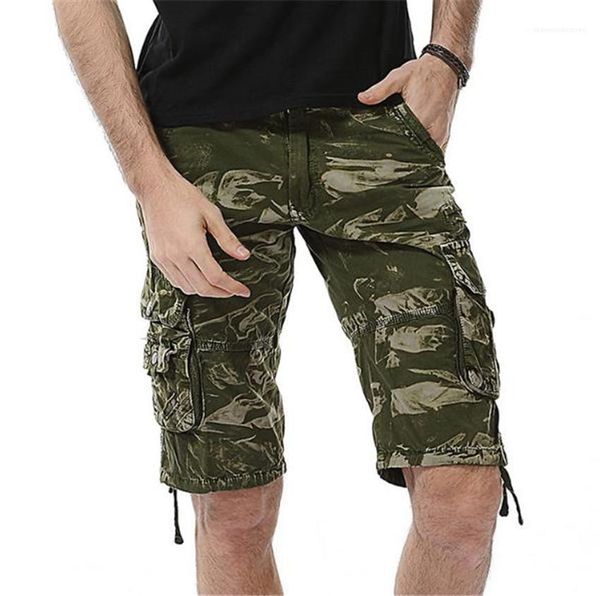 

waist men shorts summer knee length homme short trousers with pockets designer mens shorts camouflage loose mid, White;black