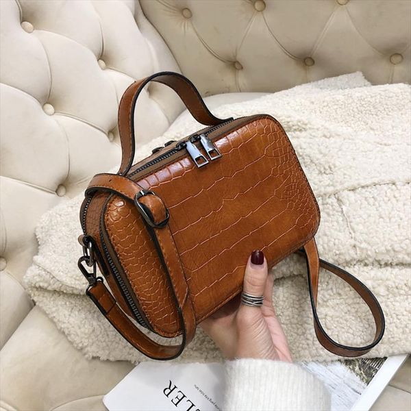 

pattern leather crossbody bags for women 2020 fashion small solid colors shoulder bag female handbags and purses with handle new
