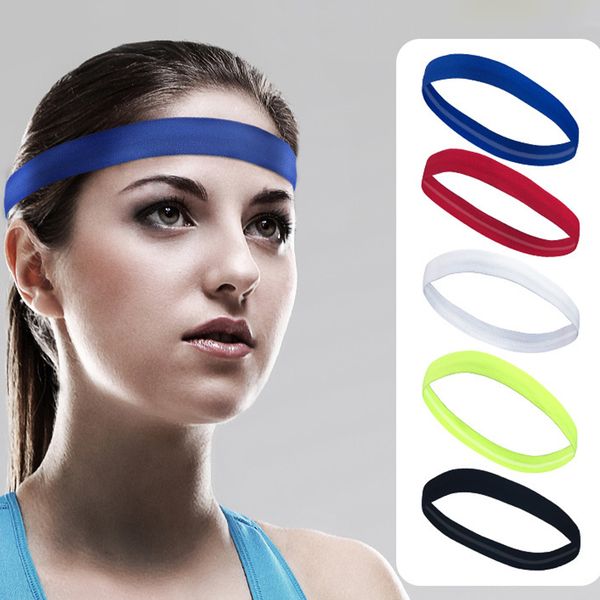 

1pcs pure color fashion women girl hair band sport elastic women girl hairwear hairbands multipurpose hair accessories, Slivery;white