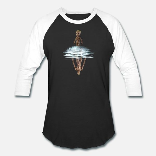 

groot water reflection t shirt men custom short sleeve s-3xl male loose building summer style standard shirt