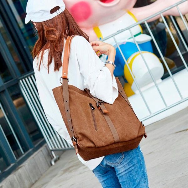 

урожай женщины открытый pure color canvas сумка на ремне для рук