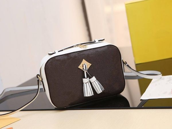 

Luxury Letter Flowers Designer Camera With Tassel Belt Chain Bags Women Real Leather Handbag Shoulder Bag Totes Lady Purse Crossbody Bag