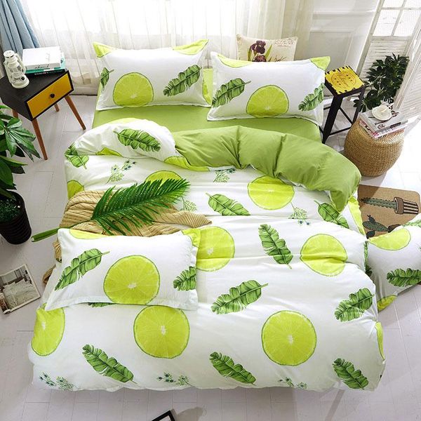

leaf cat 4pcs kid bed cover set cartoon duvet cover child bed sheets and pillowcases comforter bedding set 2tj-j003