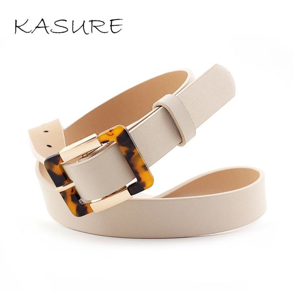 

kasure leopard acrylic squar buckle belts women fashion faux leather wide belt long girdles designer brand dress jeans deco, Black;brown