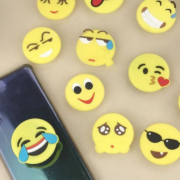 

cgjxsuniversal mobile cell phone holder qq expression smile mobile phone holder up cellphone stand with retail package dhl