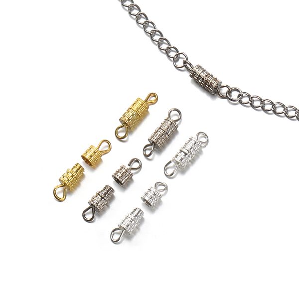 

20pcs 7x4mm gold silver color screw clasps for bracelets connectors for diy jewelry accessories cylinder fasteners buckle closed
