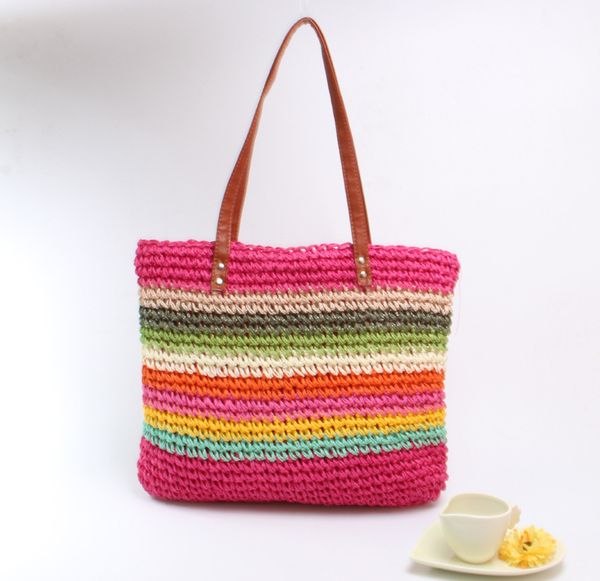

new-straw bales beach straw bag package for the singleton bag to take a vacation