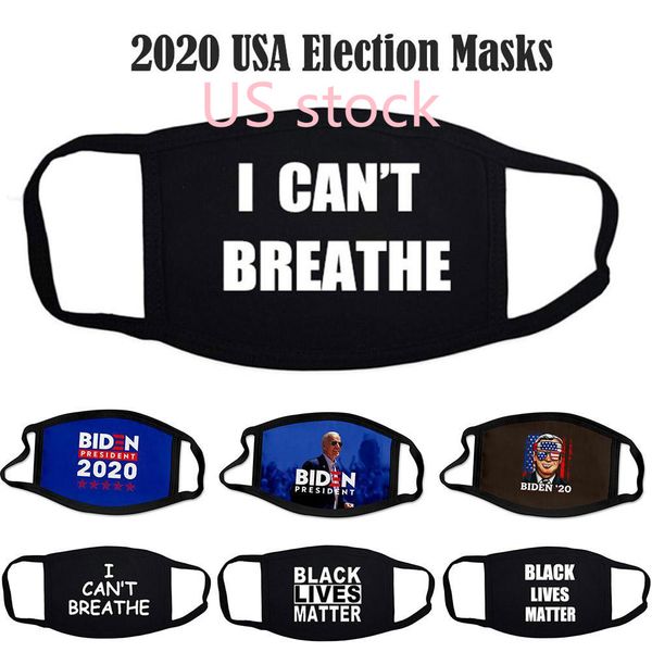 

us stock black lives matter masks man anti dust designer face masks 2020 usa election fashion designer biden party masks