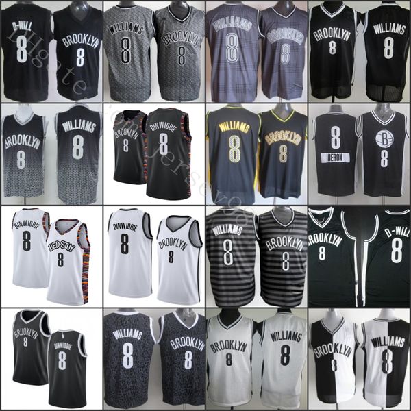 

brooklyn сети мужчины # 8 d-will ник black nba swingman джерси