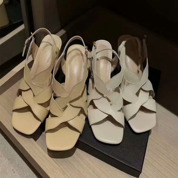 

новые летние кожаные римские сандалии на высоких каблуках обуви женщин, Black