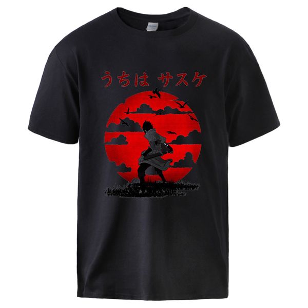 

sasuke uchiha naruto men's t shirt cotton summer tee 2020 new spring summer short sleeve sportswear tshirts male casual tee