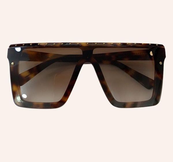 

2020 square sunglasses women men luxury vintage brand design rivet one piece sun glasses big frame mirror eyewear001, White;black