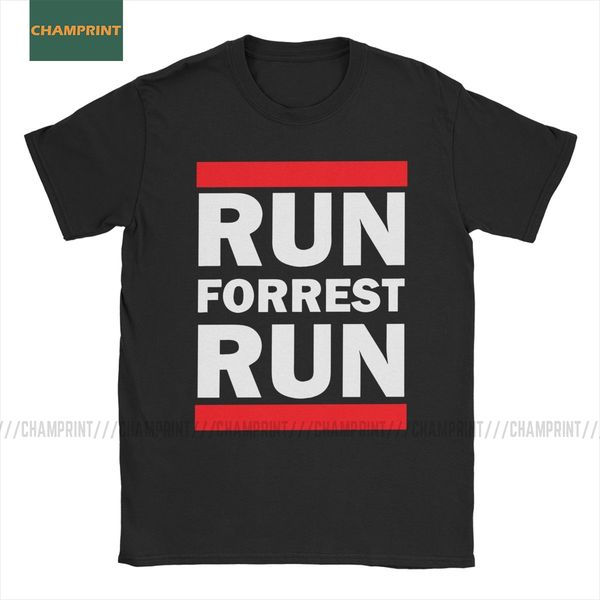 

funny run forrest run forrest gump parody t-shirts men cotton t shirts tom hanks movie film short sleeve tee shirt plus size