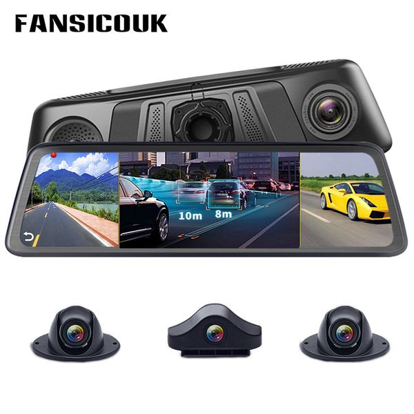 

4g 4 channel quad-core dash camera adas android 5.1 2gb 32gb rom 1080p car dvr video recorders rearview mirror camera v9-4