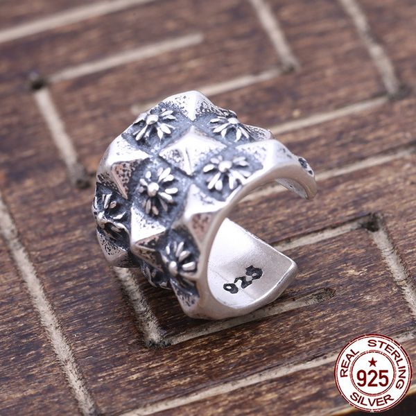 

100% s925 sterling silver stud earrings personality fashion retro punk style cross simple style jewelry gifts for lovers 2019 new