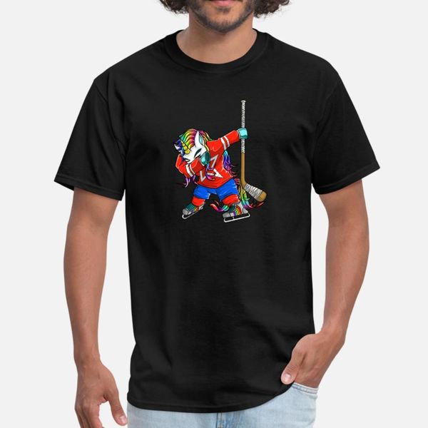 

dabbing unicorn ice hockey cute hockey lover t shirt men customized short sleeve round collar formal graphic comical spring autumn shirt