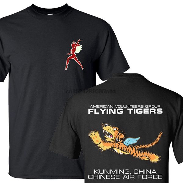 

the flying tigers chinese air force american fighter pilot black t-shirts s-3xl