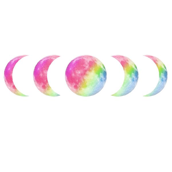 

5pcs moon phase 30cm kids bedroom mural pvc glow in the dark wall sticker