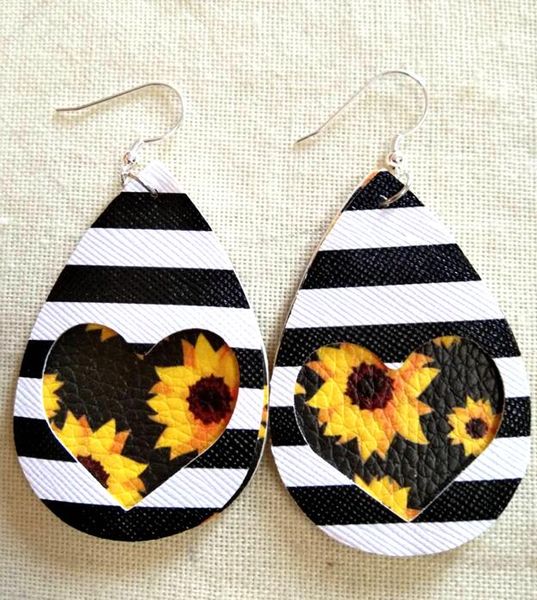 

new boho leather earrings glitter statement earrings for women water drop pu leather teardrop big earrings fashion jewelry, Silver