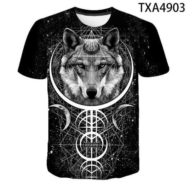 

animal wolf boy girl printed summer cool 3d print shirts humor hippie aesthetic men clothing