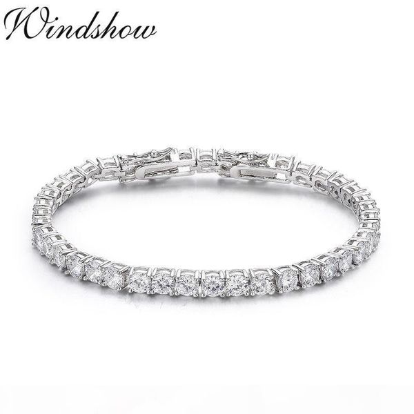 

925 sterling silver кластера круглого cz zironia теннис браслеты pulseras pulseira bracelete женщины свадебные украшения девушка friend j 19, Golden;silver