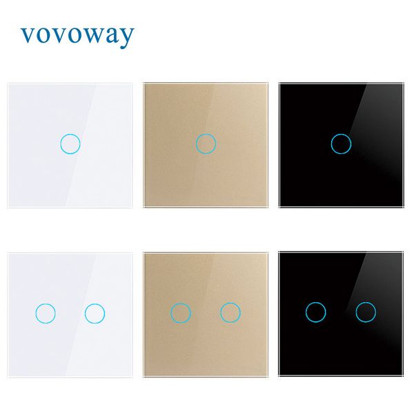 

vovoway eu glass panel touch light switch,home wall stick,1\2\3gang ac110v 220v