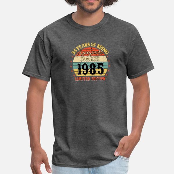 

35 лет быть потрясающие 1985 limited edition, тенниски мужчин вязаные короткий рукав круглый шею trend сыпучие забавный летний стиль прохлад, White;black