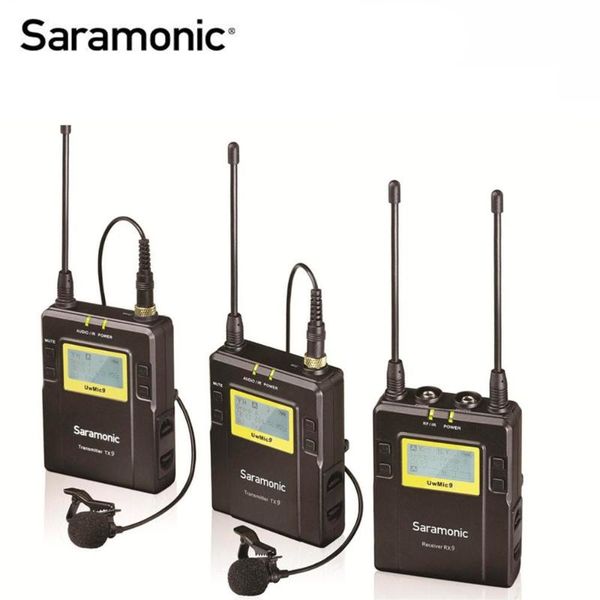 

saramonic uwmic9 uhf video broadcast interview lavalier wireless microphone system for canon nikon sony dslr camera camcorder