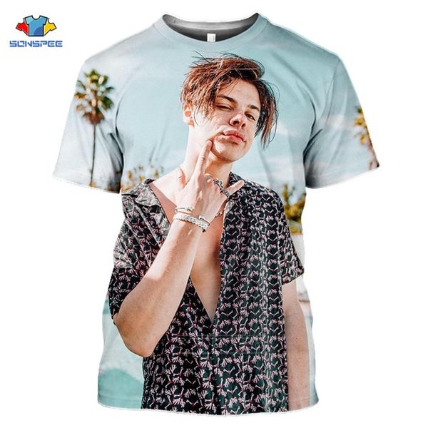 

new arrival yungblud men 3d summer polyester oversized homme 3d print shirts graphic humor comics men clothing
