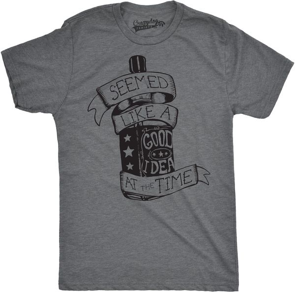 

2019 new summer funny t-shirt mens seemed like a good idea funny whiskey bottle drinking t shirt fashion tee shirt