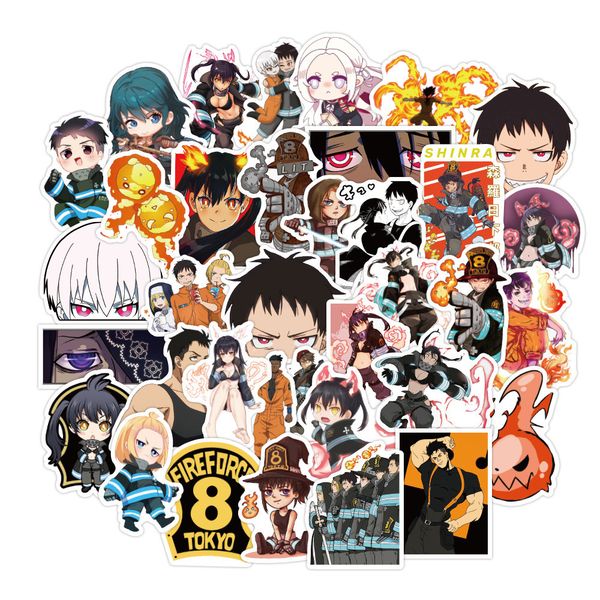 

100pcs/set en en no shouboutai anime small waterproof guitar bike car stickers
