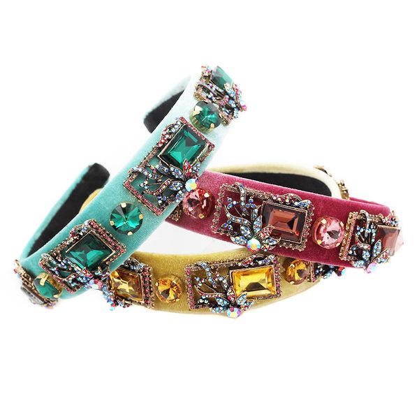 

2020 new woman headdress crown tiara de noiva bridal hair accessories crystal baroque headband party hairband jewelry diadem, Golden;white