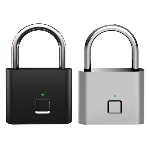 

smart lock keyless fingerprint padlock usb rechargeable door quick unlock zinc alloy anti-theft for drawer suitcase bags