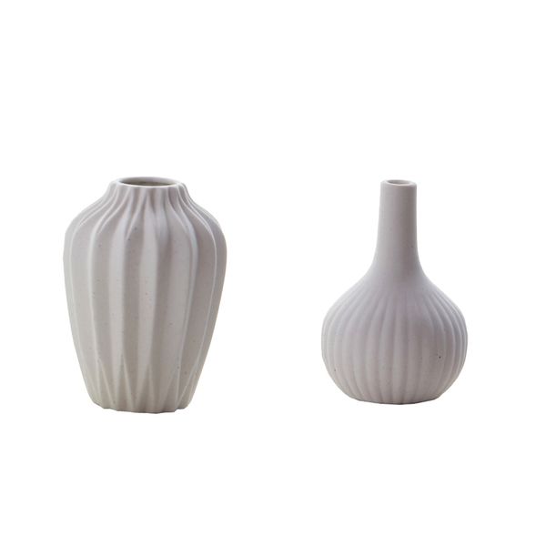 

2x white ceramic vase ornamental flower vase home cabinet centerpieces decor
