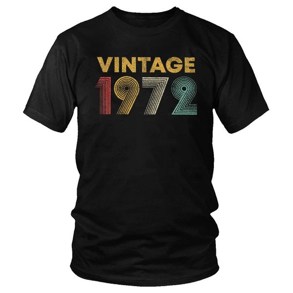 

male vintage 1972 t-shirts short sleeve cotton tshirt designer 48th 48 years old birthday gift idea tee shirt oversized clothing
