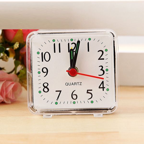 

square small bed compact travel quartz beep alarm clock cute portable