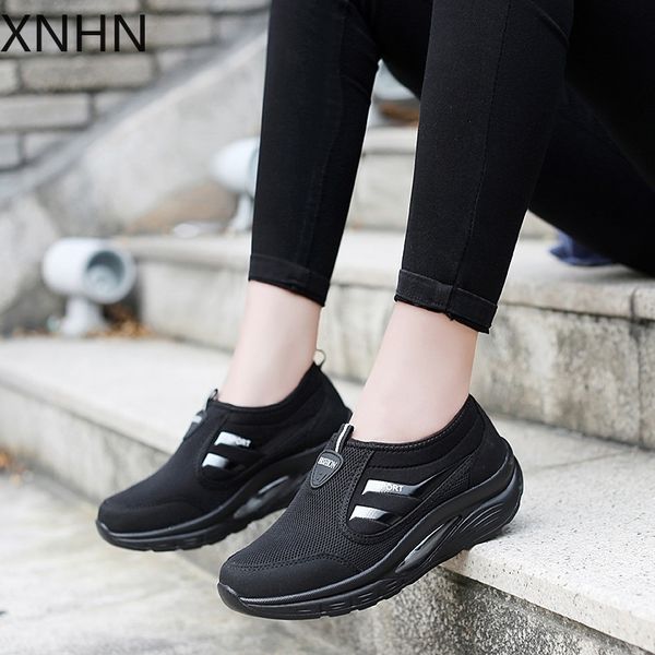 

2020 autumn women casual sneakers shoes light mesh air cushioning ladies sneakers shoes woman, Black