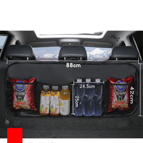

car rear seat back tool storage bag multi hanging nets pocket trunk bag organizer auto stowing tidying interior accessories