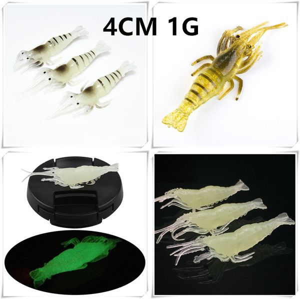 

1pcs 4cm 1g simulation shrimp silicone fishing lure soft baits & lures fishing tackle g-005