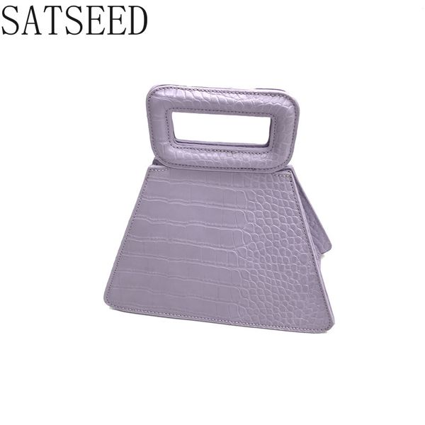 

crocodile skin simple all-match casual solid color female bag magnetic buckle pyramid handbag 2020 new style women bag